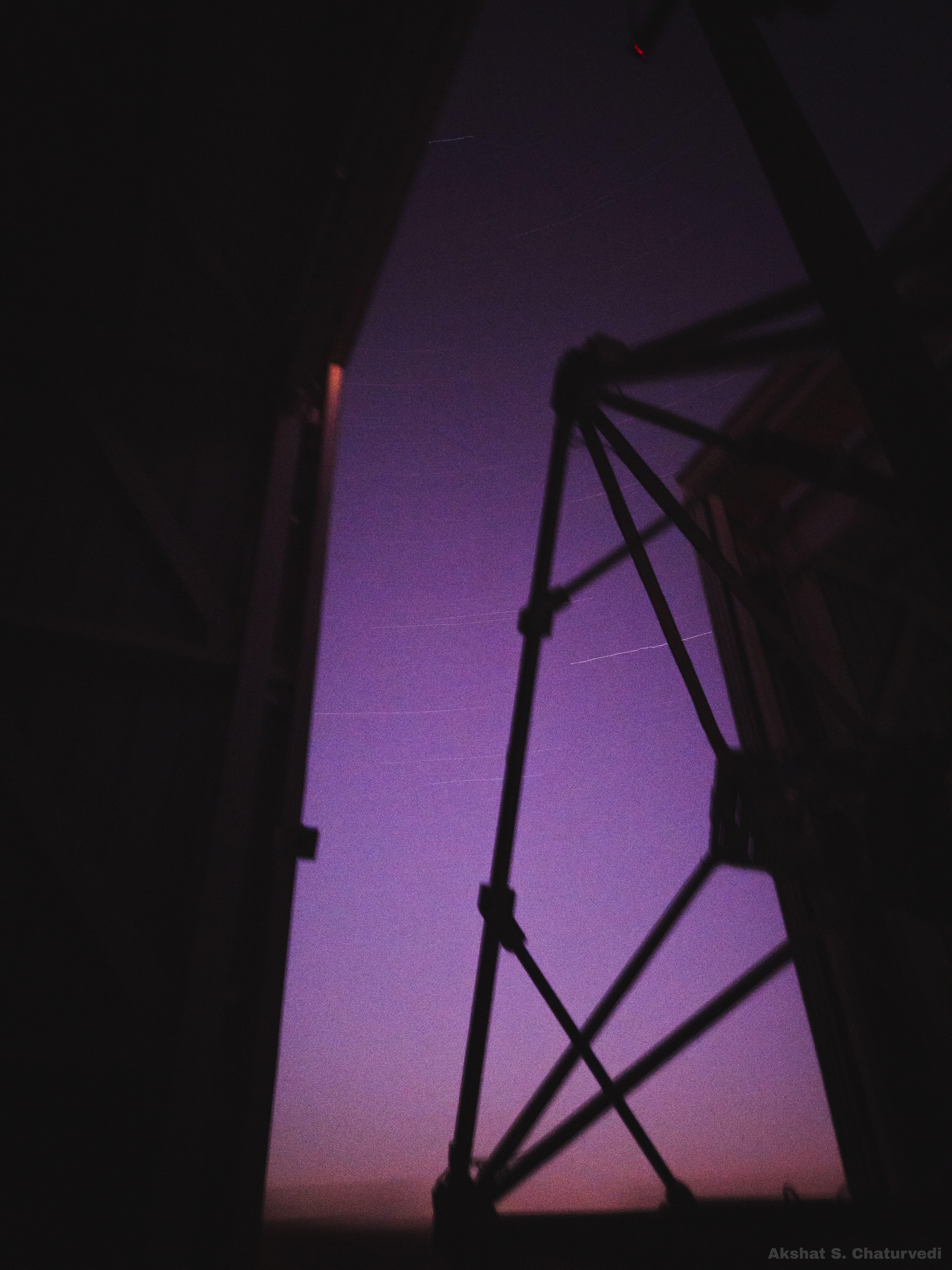 Star trails from inside the dome of the 3.5m telescope at Apache Point Observatory, Sunspot NM. December 2025